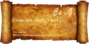 Csepiga Györgyi névjegykártya